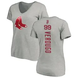 Alex Verdugo Boston Red Sox Women's Black Midnight Mascot V-Neck T-Shirt 