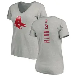 Babe Ruth Boston Red Sox Women's Backer Slim Fit T-Shirt - Ash