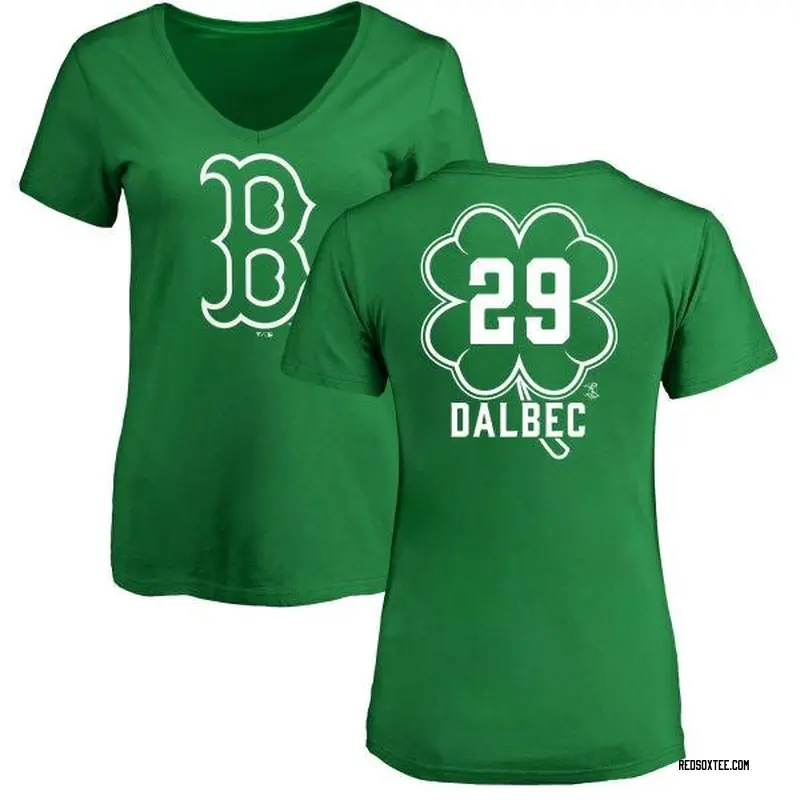 Bobby Dalbec Boston Red Sox Women's Green Dubliner Name & Number V