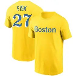 Carlton Fisk Boston Red Sox Men's Green St. Patrick's Day Roster Name &  Number T-Shirt 