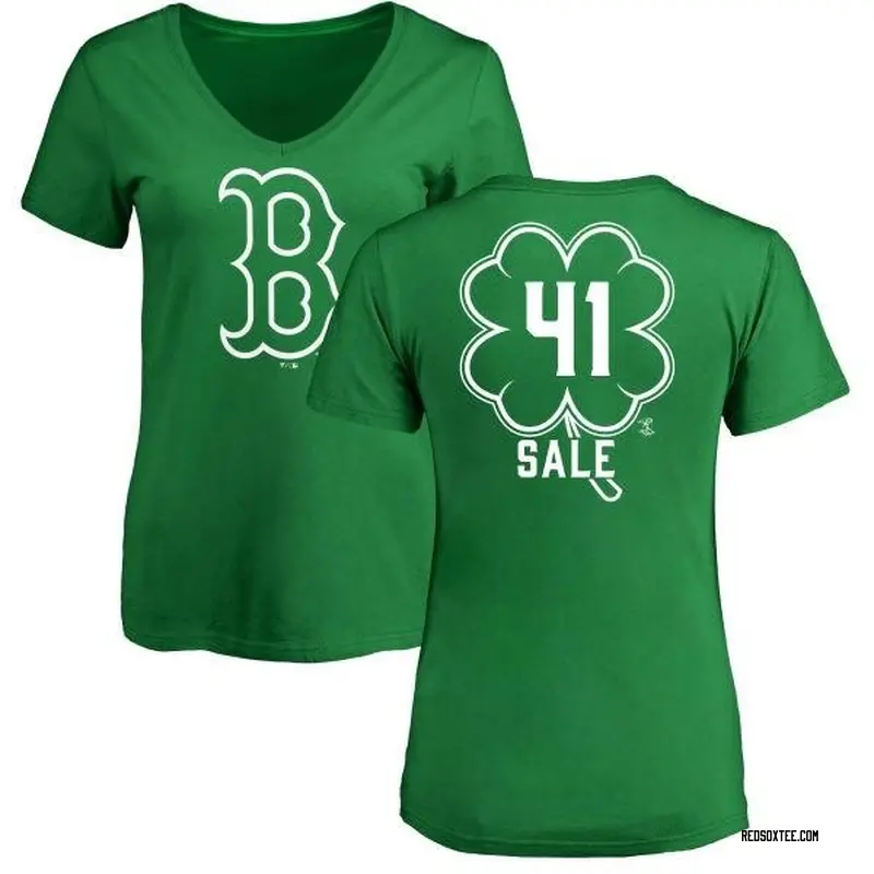 Chris Sale Boston Red Sox Women's Green Dubliner Name & Number V