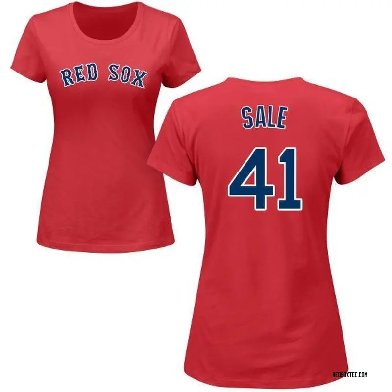Chris Sale Boston Red Sox Women's Red Roster Name & Number T-Shirt 