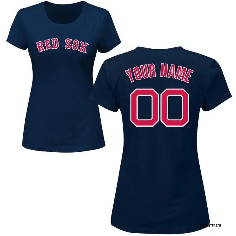 Custom Boston Red Sox Women's Navy Roster Name & Number T-Shirt 