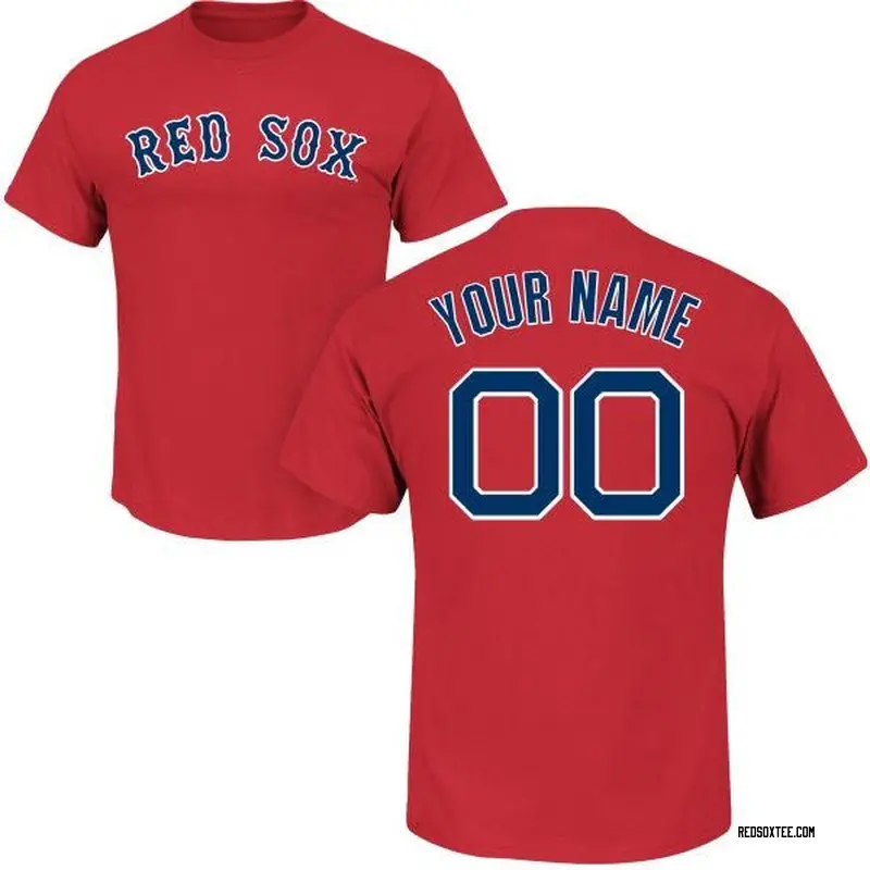 Custom Boston Red Sox Youth Scarlet Roster Name & Number T-Shirt 