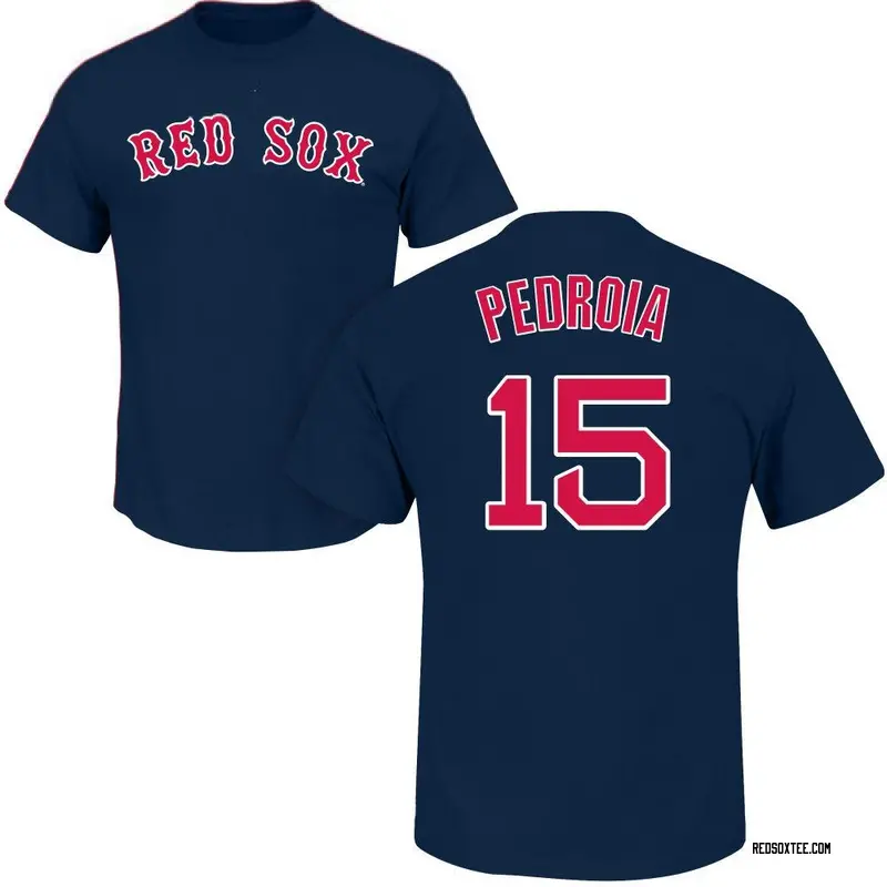 Dustin Pedroia Boston Red Sox Men's Navy Roster Name & Number T-Shirt 