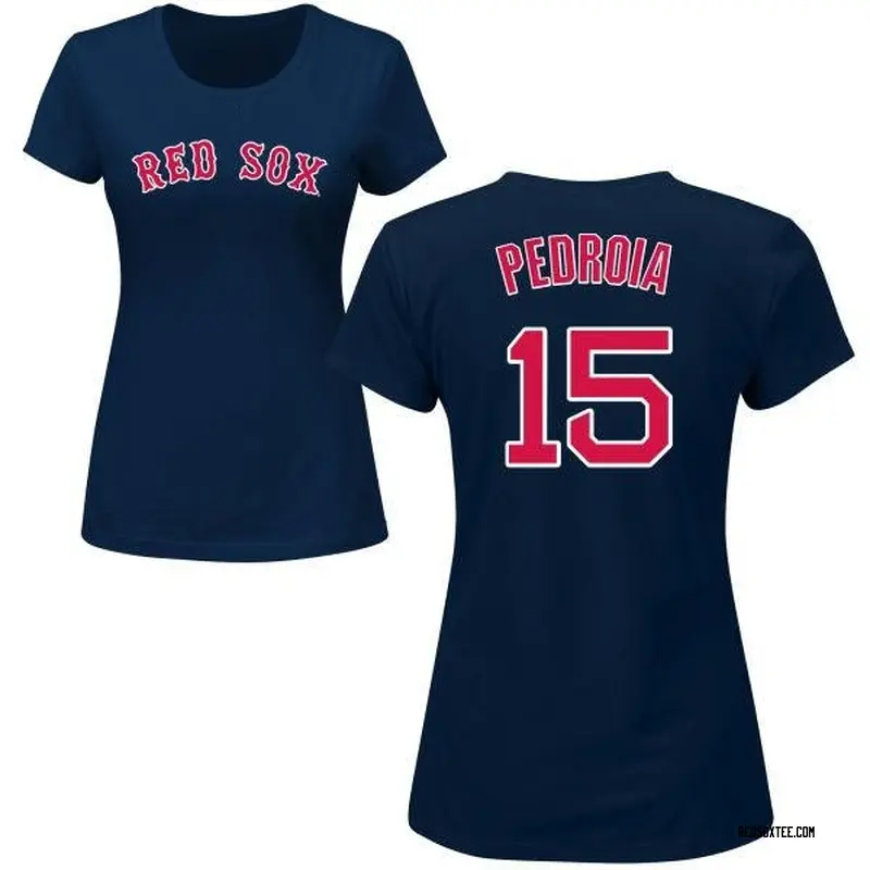Dustin Pedroia Boston Red Sox Women's Navy Roster Name & Number T-Shirt 