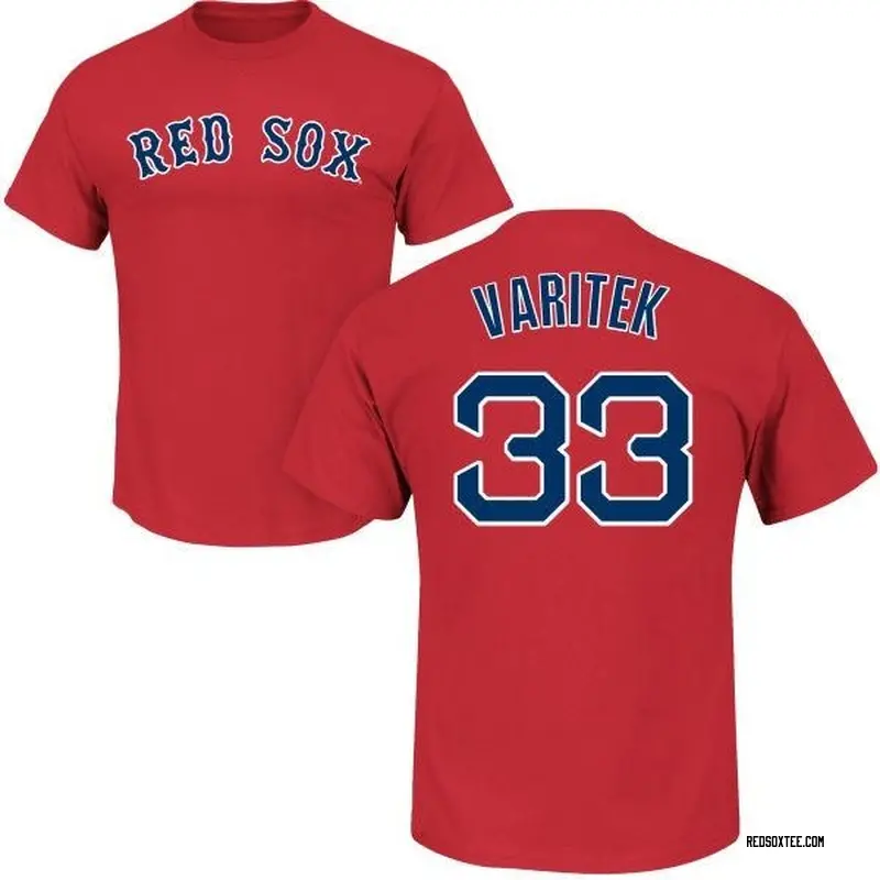 Jason Varitek Boston Red Sox Men's Scarlet Roster Name & Number T