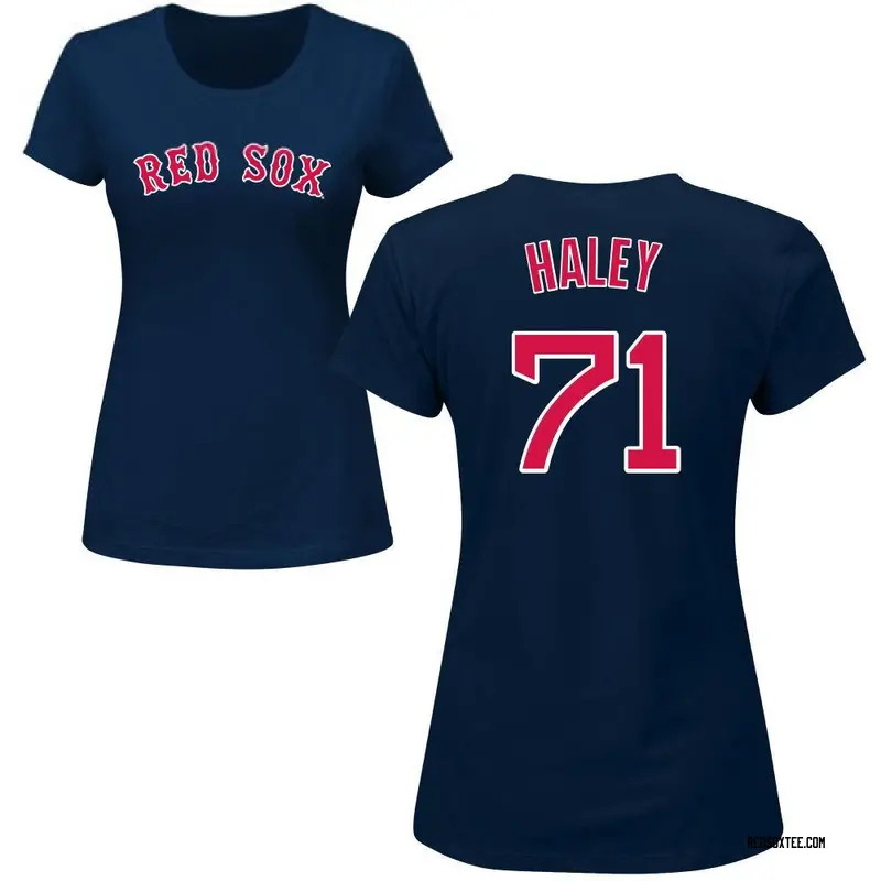 Justin Haley Boston Red Sox Women's Navy Roster Name & Number T-Shirt 