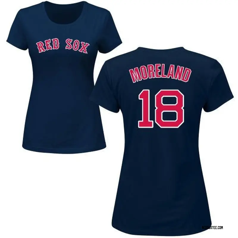 Mitch Moreland Boston Red Sox Women's Navy Roster Name & Number T