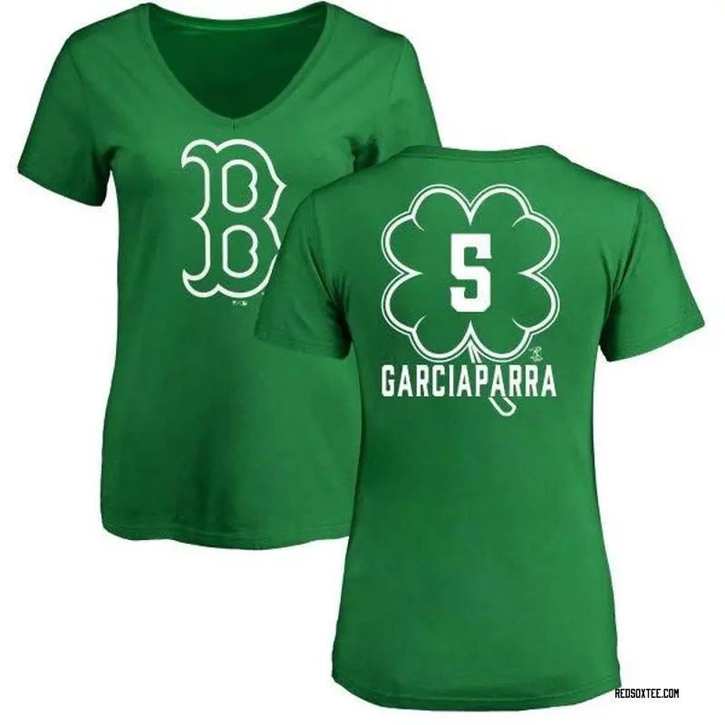 Nomar Garciaparra Boston Red Sox Women's Green Dubliner Name & Number  V-Neck T-Shirt - Kelly