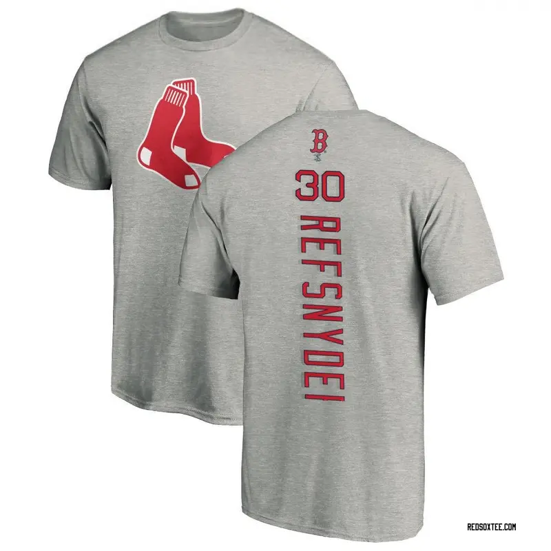 Rob Refsnyder Boston Red Sox Men's Backer T-Shirt - Ash