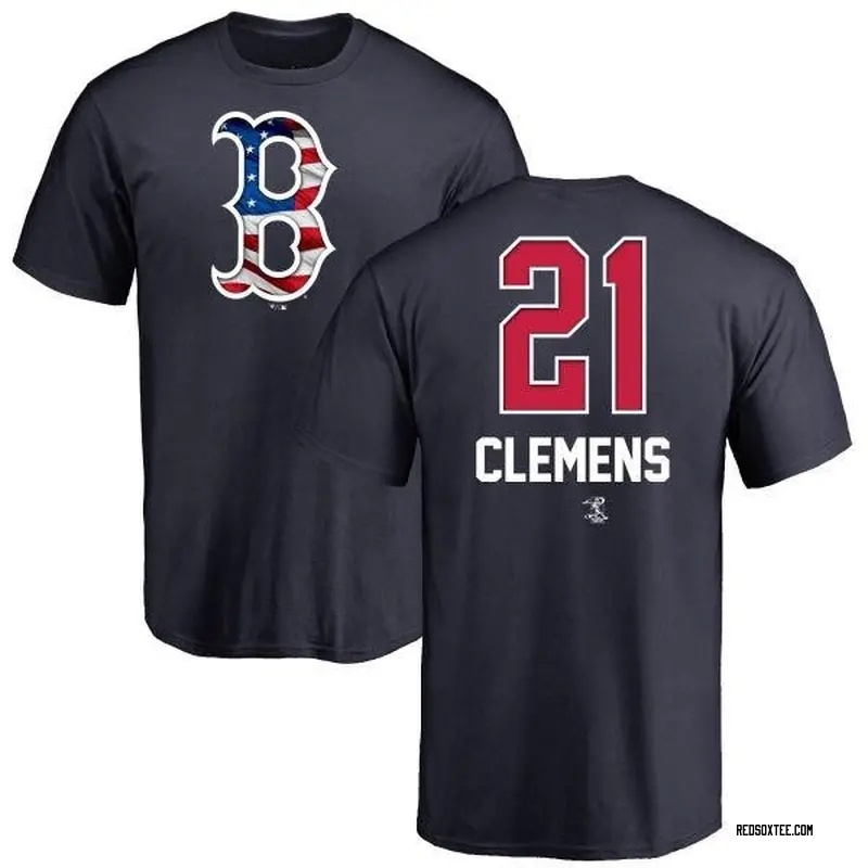 Roger Clemens Boston Red Sox Youth Navy Name and Number Banner Wave T-Shirt  