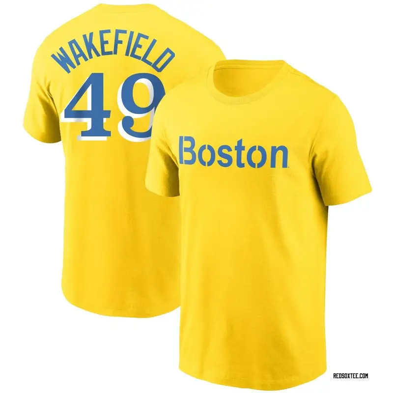 Tim Wakefield Boston Red Sox Men's Gold City Connect Name & Number